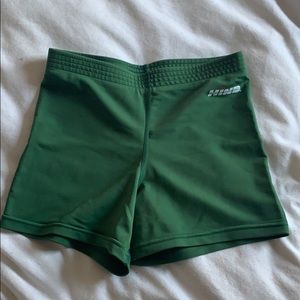 Green 3” compression shorts
